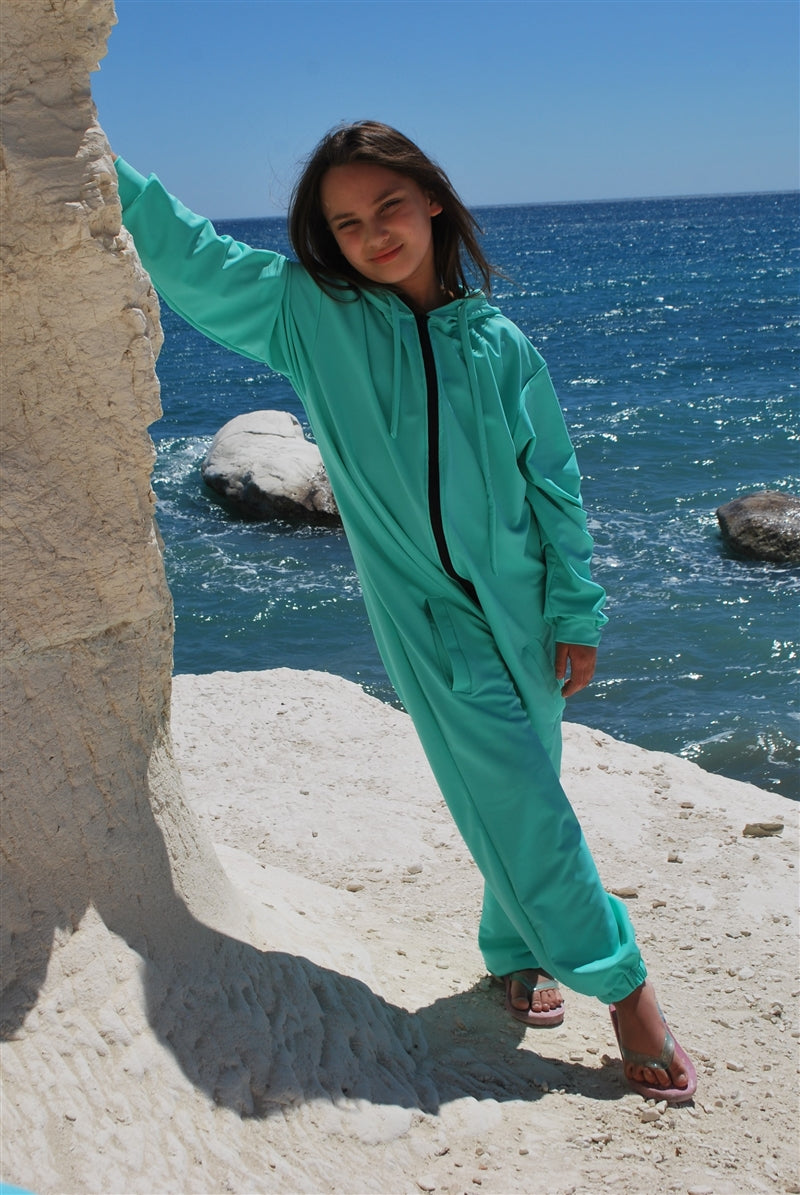Ready to Dispatch - Unisex Sun Protective Onesie - Age 11-12 in Oxygen UPF 50+-4