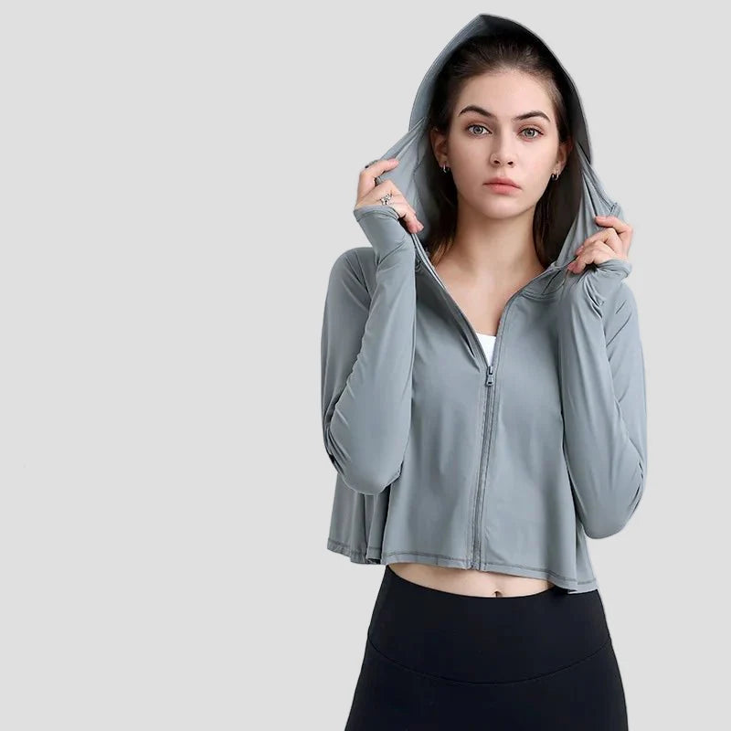 UPF 50+ Hooded Cropped Shirt-zoom-1