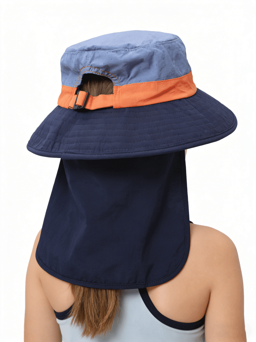 UPF 50+ Kids Neck Flap Bucket Hat-4
