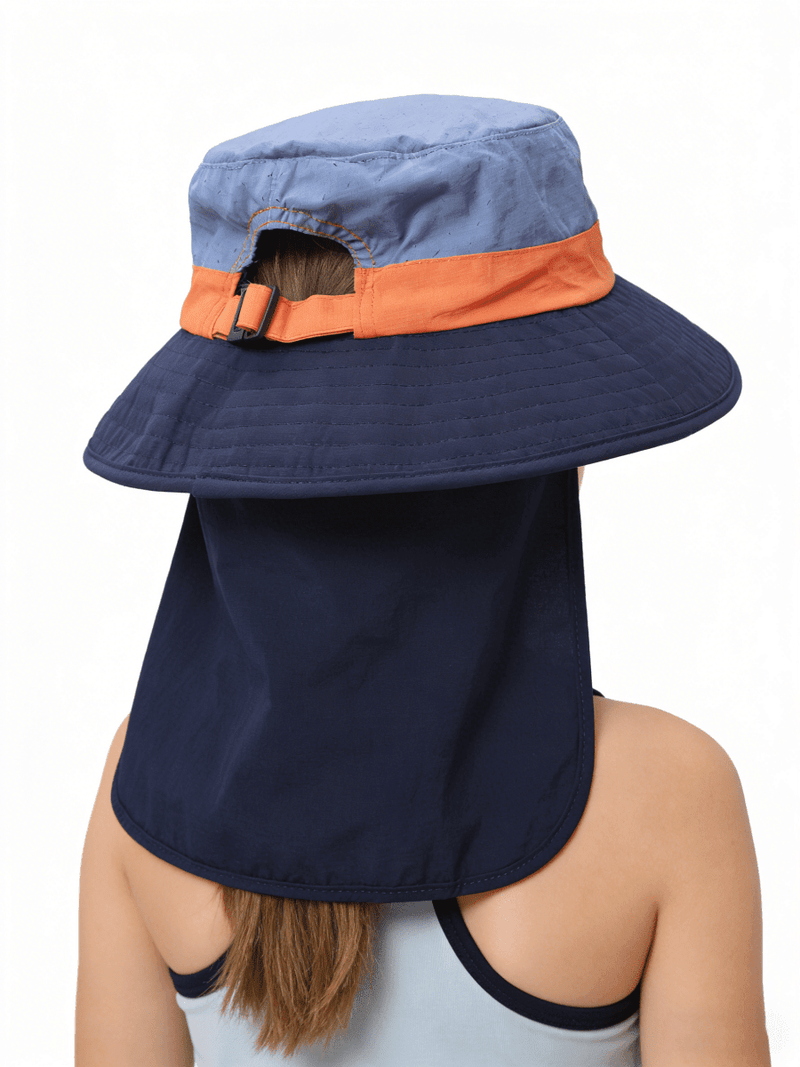 UPF 50+ Kids Neck Flap Bucket Hat-zoom-
