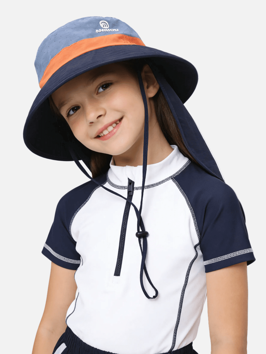 UPF 50+ Kids Neck Flap Bucket Hat-zoom-1