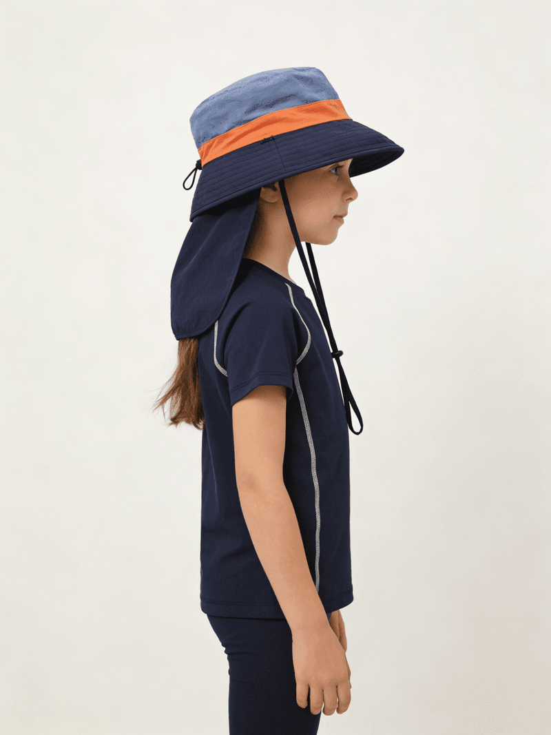 UPF 50+ Kids Neck Flap Bucket Hat-zoom-