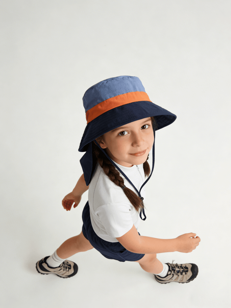 UPF 50+ Kids Neck Flap Bucket Hat