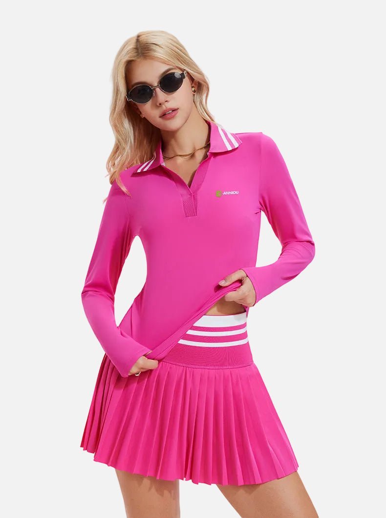 UPF 50+ Long-Sleeve Pickleball Polo-zoom-