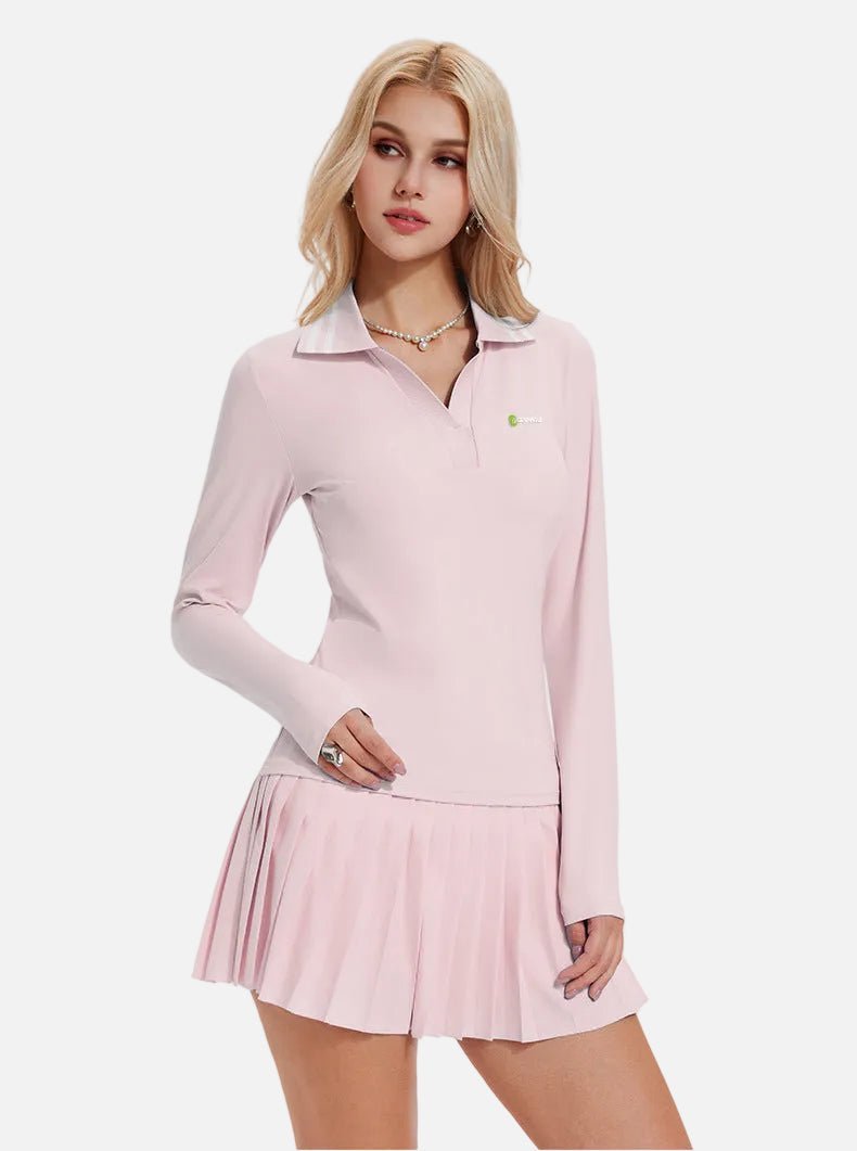 UPF 50+ Long-Sleeve Pickleball Polo-zoom-