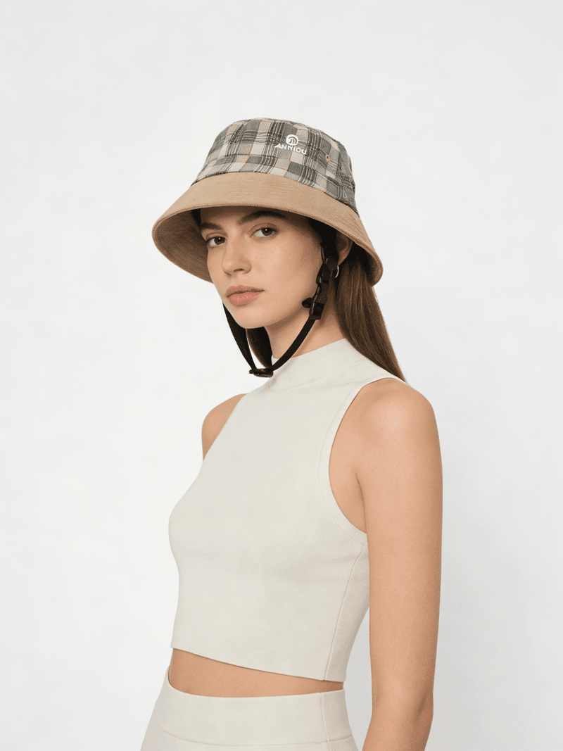 UPF 50+ Plaid Bucket Hat-zoom-