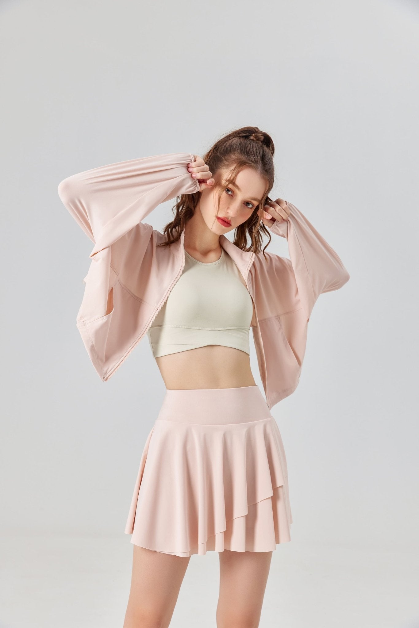 UPF 50+ Pleated Skirt & Crop Top Set-2