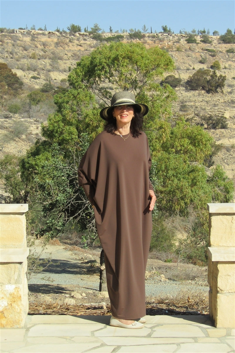 Ready to Dispatch - SunSibility Abaya Complete Cover Up - Terra / Brown UPF 50+-3