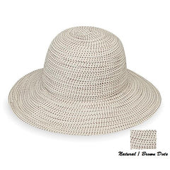 wallaroo-uv-protective-petite-scrunchie-hat-natural-brown-dots