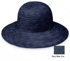 wallaroo-uv-protective-petite-scrunchie-hat-navy-white-dots