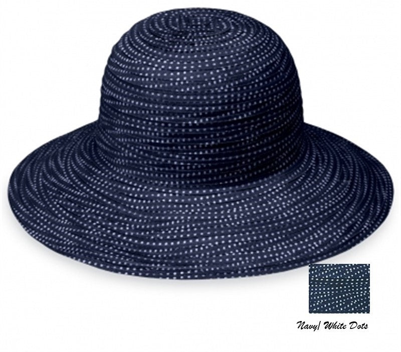 wallaroo-uv-protective-petite-scrunchie-hat-navy-white-dots