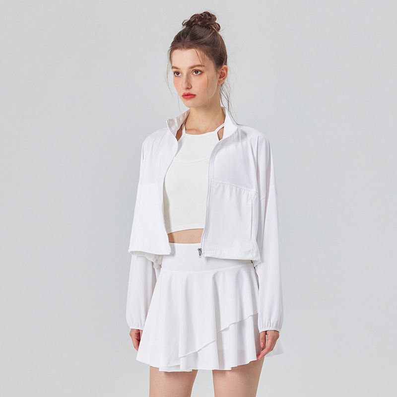 Stand Collar UPF50+ Crop Sport Jacket-zoom-5