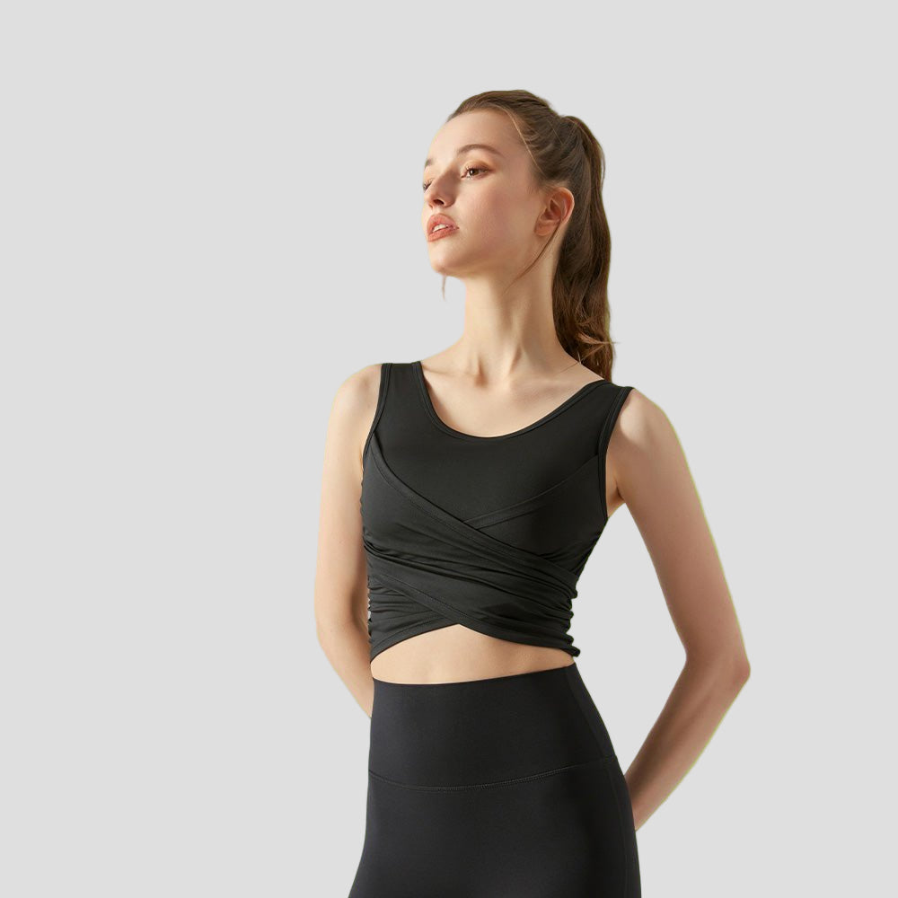 Cross Pleated Tank Top UPF 50+-zoom-3