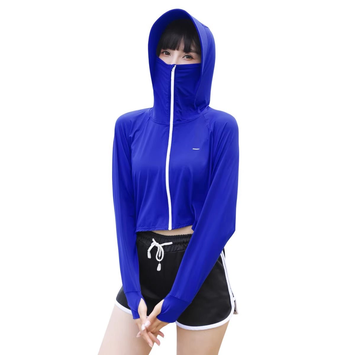 Thumbhole Crop Hooded Jacket-zoom-12