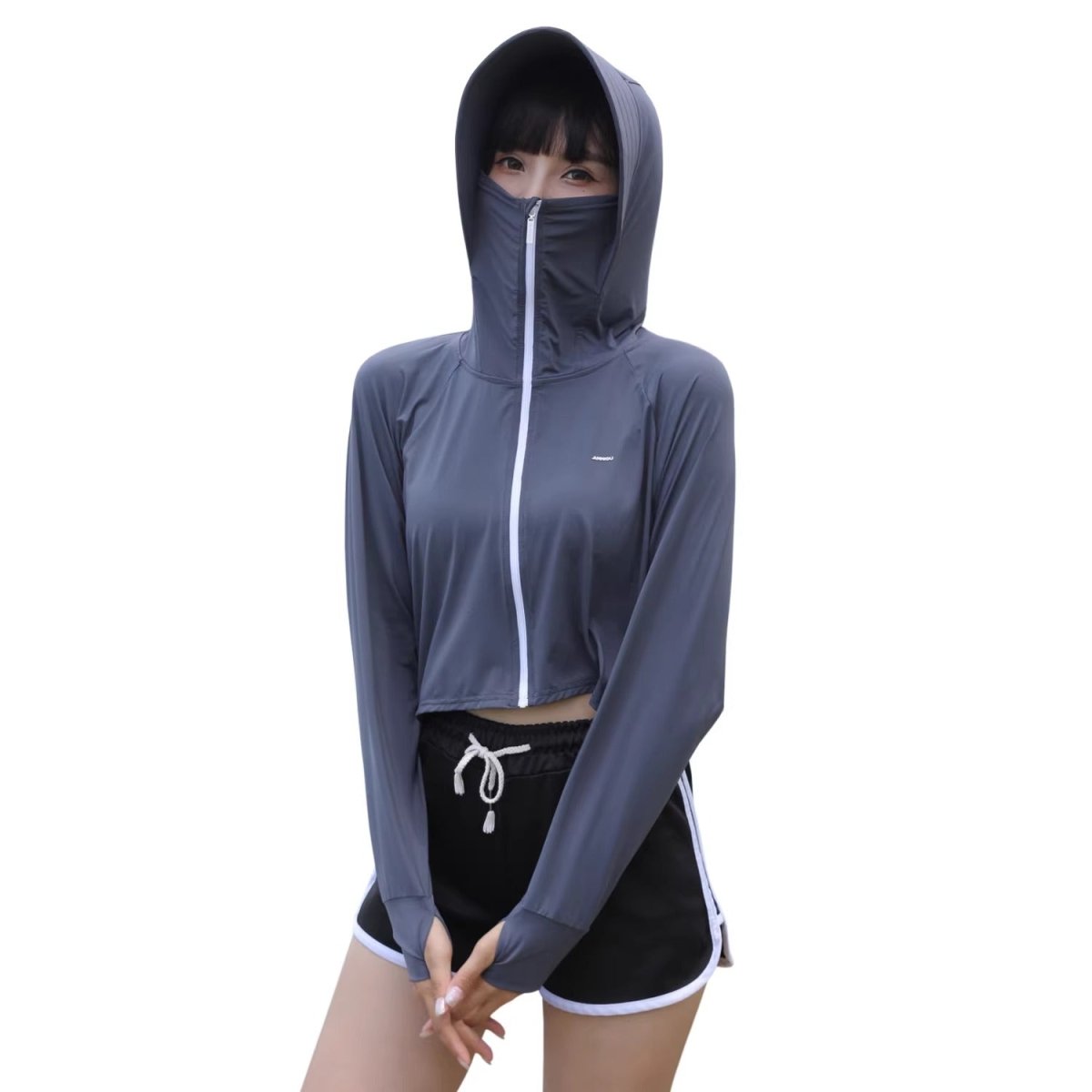 Thumbhole Crop Hooded Jacket-zoom-13