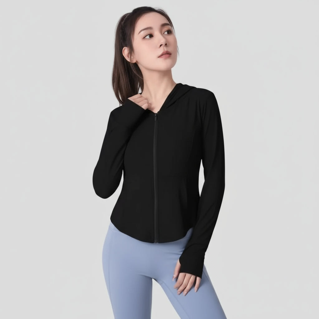 Zip Up Thumbhole Sports Jacket-3