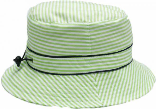 banz childrens sun hat Green white stripe