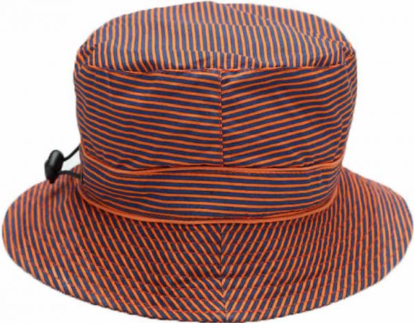 banz childrens sun hat orange navy stripe