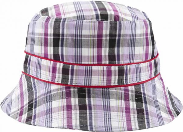 banz childrens sun hat purple check